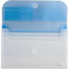 Папка-конверт, DL, на липучці, 4 відділення, напівпрозора, пластикова, асорті, Travel, TM Buromax