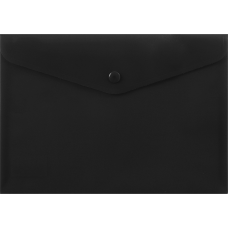 Папка-конверт, А4, на кнопці, непрозора, чорна, TM Buromax