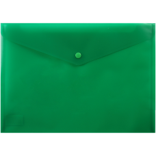Папка-конверт, А4, на кнопці, непрозора, зелена, TM Buromax