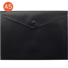 Папка-конверт, А5, на кнопці, непрозора, чорна, TM Buromax