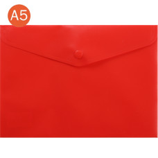 Папка-конверт, А5, на кнопці, непрозора, червона, TM Buromax
