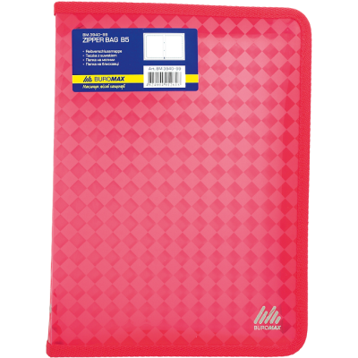 Папка-конверт, В5, на блискавці, напівпрозора, асорті, TM Buromax