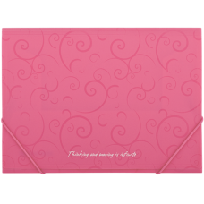 Папка на гумках, А4, пластикова, рожева, Barocco, TM Buromax