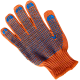 Рукавички захисні, долоня-крапка, щільність 6 ниток, помаранчеві, БАВ60%/ПЕ40%