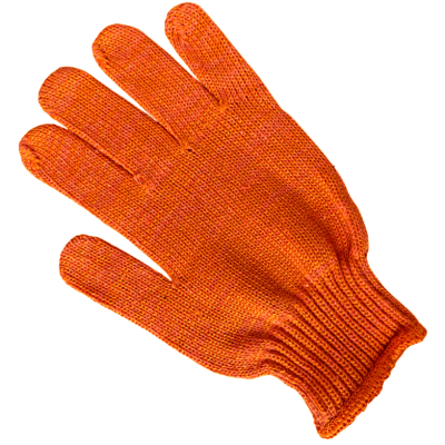 Рукавички захисні, долоня-крапка, щільність 6 ниток, помаранчеві, БАВ60%/ПЕ40%