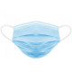 Маска захистна, тришарова, на резинках, 50шт/уп, Блакитна