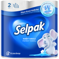 Рушники в рулонах, 3-шарові, целюлоза, 2рул/пак, ТМ Selpak