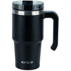 Термокружка, 600мл, з ручкою, чорна, TM Kite