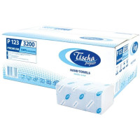 Рушники 2-шарові, V-складання, 22,5х22.5см, 160шт, целюлоза, ТМ Тіша Папір