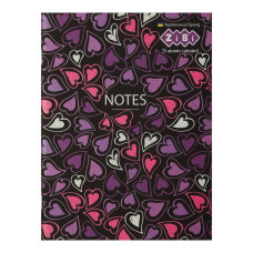 Блокнот BRIGHT, 140х187мм, 32арк, клітинка, карт. обклад, структ. лак.+Уфлак, на скобі, рожевий, KIDS Line, TM ZiBi