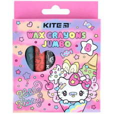 Крейда воскова Jumbo, 8 кольорів, Hello Kitty, TM Kite