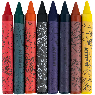 Крейда воскова Jumbo, 8 кольорів, Hello Kitty, TM Kite