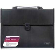 Портфель пластиковий, А4, 3 відділення, на застібці, чорний, TM Axent
