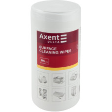 Серветки для чищення оргтехніки, 100шт, туба, TM Delta by Axent