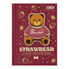 Блокнот BEAR TOY, А6, 64арк, клітинка, тв. обклад, мат. ламін.+лак, св.коричневий, KIDS Line, TM ZiBi