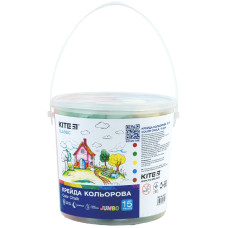 Крейда кольорова Jumbo, 15шт, у відерці, Classic, TM Kite