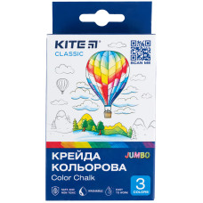 Крейда кольорова Jumbo, 3 кольори, Classic, TM Kite