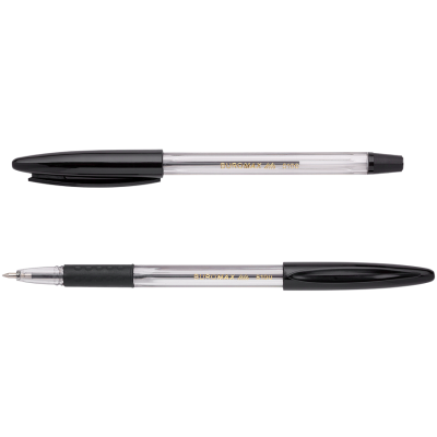 Ручка кулькова, лінія 0.7мм, чорна, з гумовим грипом, Classic Grip, TM Buromax