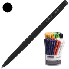 Ручка кулькова, лінія 0.7мм, чорна, автоматична, корпус асорті, Base, TM Buromax