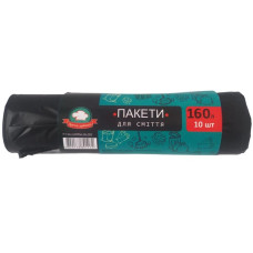 Пакети для сміття, 160л, 10шт, 90х115см, чорні, TM Зручні дрібниці