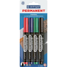 Набір маркерів перманентних, лінія 2.5мм, 4 кольори, 8566, TM Centropen