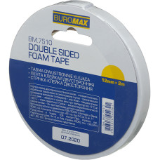 Стрічка клейка (скотч), 2-стороння, 12мм, 2м, на пінній основі, TM Buromax
