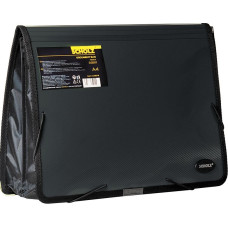 Папка на гумках, А4, пластикова, 2 відділення, чорна, TM Scholz