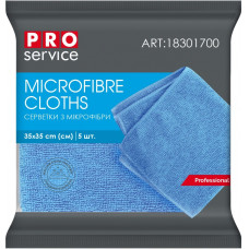 Серветка з мікрофібри, універсальна, 35х35см, 5шт/уп, ТМ PRO Service