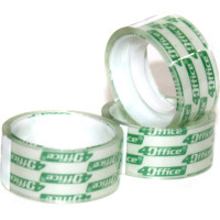 Стрічка клейка канцелярська (скотч), 18мм, 10м, прозора, TM 4Office