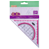 Косинець 2в1, 140мм, 90°/45°, з рожевою смужкою, блістер, KIDS Line, TM ZiBi