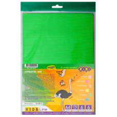 Набір кольорового гофрокартону НЕОН, А4, 6 аркушів: 6 неонових кольорів, 180г/м2, KIDS Line, TM ZiBi