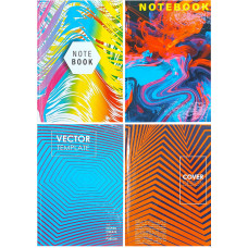 Книга записна А5, 80арк, клітинка, обклад. тверда картонна, асорті, TM Mizar