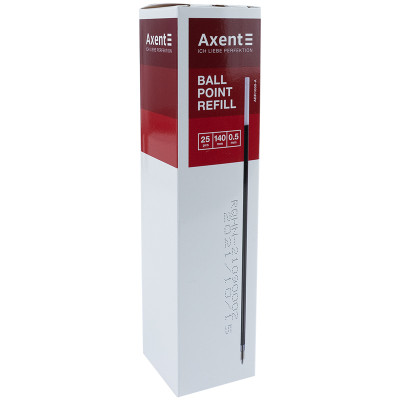 Стержень кульковий, лінія 0.5мм, довжина 140мм, синій, ТМ Axent