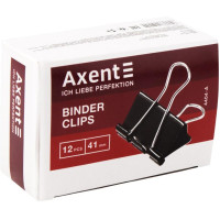 Біндер (зажим) 41мм, 12шт, чорний, TM Axent