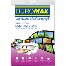 Фотопапір, А4, 120г/м2, 20арк, глянцевий, ТМ Buromax