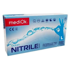 Рукавички нітрилові, L-9, без пудри, нестерильнi, блакитні, 100шт/уп, Ocean, ТМ MediOK
