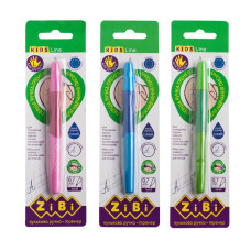 Ручка кулькова для шульги з гумовим грипом, синій, блістер (1шт.), KIDS Line, TM ZiBi