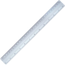 Лінійка 30см, алюмінієва, см/дюйми, TM Economix