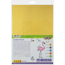 Фоаміран кольор. металіз., А4, 5арк, - 5 кольорів, 2мм, KIDS Line, TM ZiBi