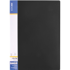Папка-швидкозшивач, А4, з боковим притиском CLIP B та карманом, чорна, TM Economix