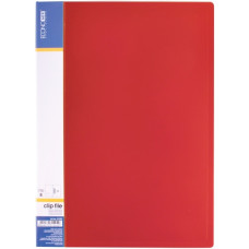 Папка-швидкозшивач, А4, з боковим притиском CLIP B та карманом, червона, TM Economix