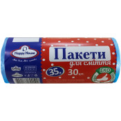 Пакети для сміття, 35л, 30шт, 50х60см, сині, TM Happy House