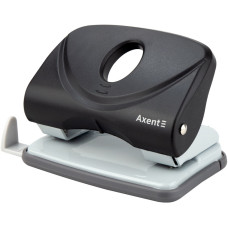 Діркопробивач на 20арк, пластиковий корпус, з лінійкою, чорний, Welle-2, TM Axent