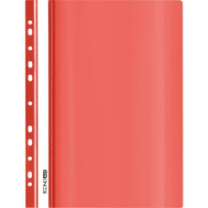 Швидкозшивач, А4, з прозорим верхом та перфорацією, PP, глянець, червоний, TM Economix
