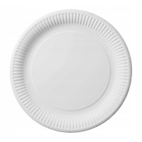 Тарілки одноразові, паперові, d=225мм, 100шт/уп, білі