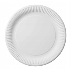 Тарілки одноразові, паперові, d=225мм, 100шт/уп, білі