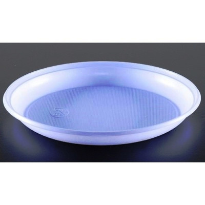 Тарілки одноразові, пластикові, d=20.5cм, білі, 100шт/уп, (без ділень)