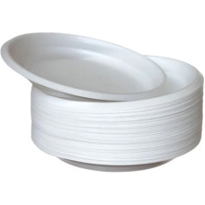 Тарілки одноразові, пластикові, d=20.5cм, білі, 100шт/уп, (без ділень)
