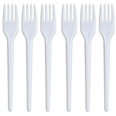 Виделки одноразові, 165 мм, 100шт/уп, білі, Україна