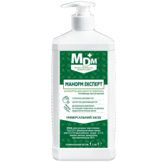 Дезінфекційний засіб для рук (антисептик), 1л, з дозатором, Манорм Експерт, ТМ MDM